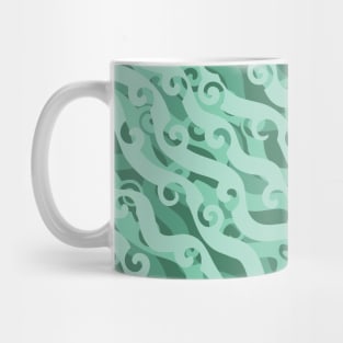 Abstract Diagonal Lines with Swirls Seamless Surface Pattern Design Mug